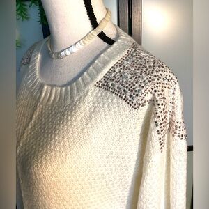 The Limited Embellished knitted sweater with shiny rhinestones. Size S